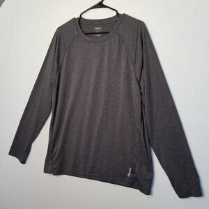 Reebok Gray Long Sleeve Pullover T Shirt Large